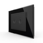 Intrerupator dublu cu touch Livolo cu rama din sticla, standard Italian – Serie noua