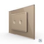 Intrerupator dublu wireless cu touch Livolo cu rama din sticla, standard Italian – Serie noua