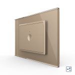 Intrerupator simplu cap scara / cap cruce cu touch Livolo cu rama din sticla, standard Italian – Serie noua