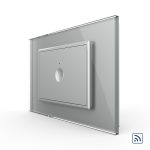 Intrerupator simplu wireless cu touch Livolo cu rama din sticla, standard Italian – Serie noua