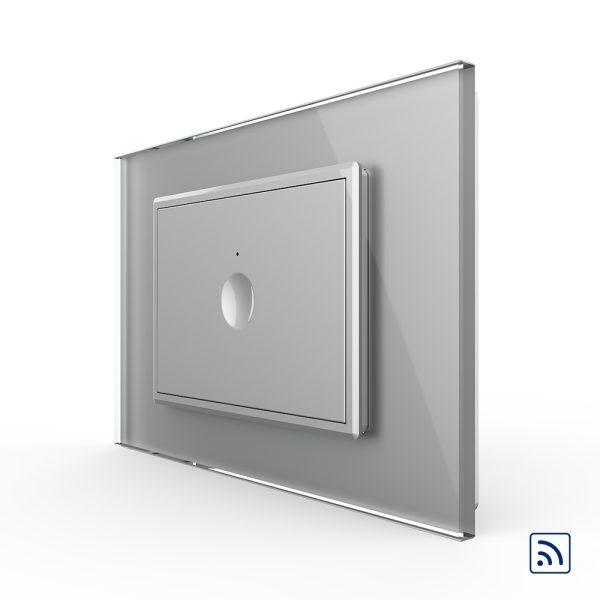Intrerupator simplu wireless cu touch Livolo cu rama din sticla, standard Italian – Serie noua