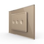 Intrerupator triplu cu touch Livolo cu rama din sticla, standard Italian – Serie noua