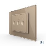 Intrerupator triplu wireless cu touch Livolo cu rama din sticla, standard Italian – Serie noua