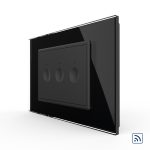 Intrerupator triplu wireless cu touch Livolo cu rama din sticla, standard Italian – Serie noua