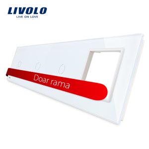 Panou intrerupator simplu+simplu+simplu cu touch + priza LIVOLO din sticla