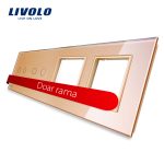 Panou 2 intrerupatoare duble cu touch si 2 prize LIVOLO din sticla