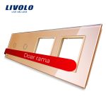 Panou 2 intrerupatoare simple cu touch si 2 prize LIVOLO din sticla