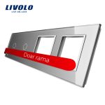 Panou 2 intrerupatoare simple cu touch si 2 prize LIVOLO din sticla