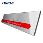 Panou intrerupator simplu+simplu+dublu+dublu cu touch LIVOLO din sticla