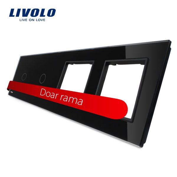 Panou 2 intrerupatoare simple cu touch si 2 prize LIVOLO din sticla