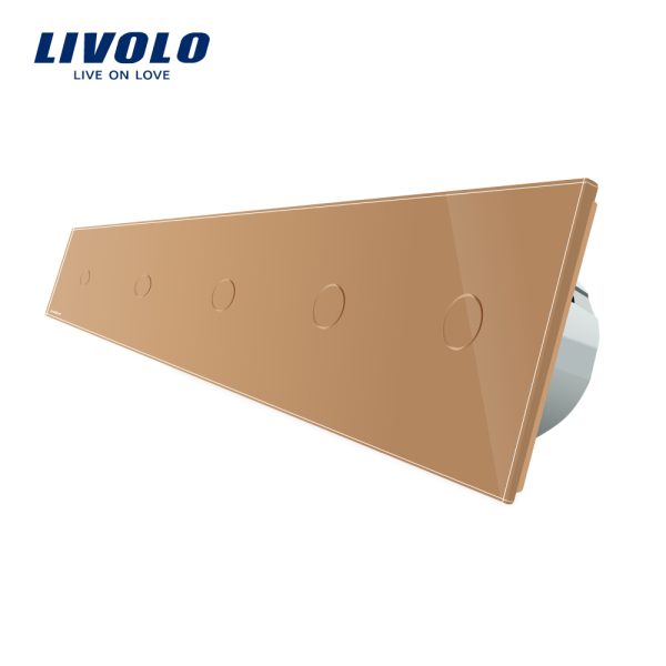 Intrerupator LIVOLO cu touch din sticla cu 5 intrerupatoare simple