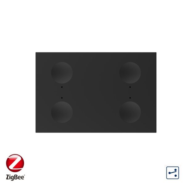 Modul intrerupator cvadruplu cap scara / cap cruce cu touch Livolo, protocol ZigBee, standard Italian, Serie noua