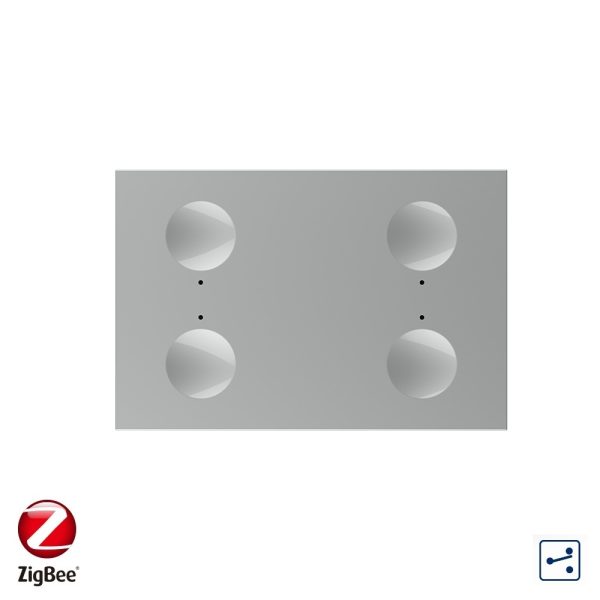 Modul intrerupator cvadruplu cap scara / cap cruce cu touch Livolo, protocol ZigBee, standard Italian, Serie noua