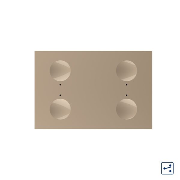 Modul intrerupator cvadruplu cap scara / cap cruce cu touch Livolo standard Italian, Serie noua