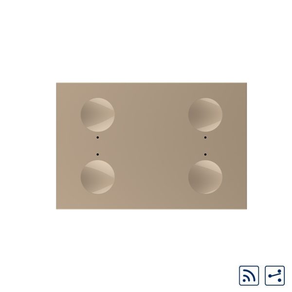Modul intrerupator cvadruplu cap scara / cap cruce wireless cu touch Livolo standard Italian, Serie noua