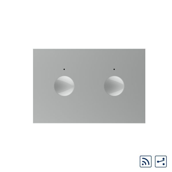 Modul intrerupator dublu cap scara / cruce wireless cu touch Livolo standard Italian, Serie noua
