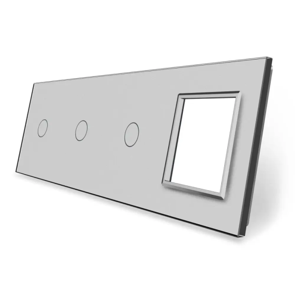 Panou 3 intrerupatoare simple si 1 priza LIVOLO din sticla