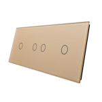Panou intrerupator simplu+ dublu + simplu cu touch LIVOLO din sticla