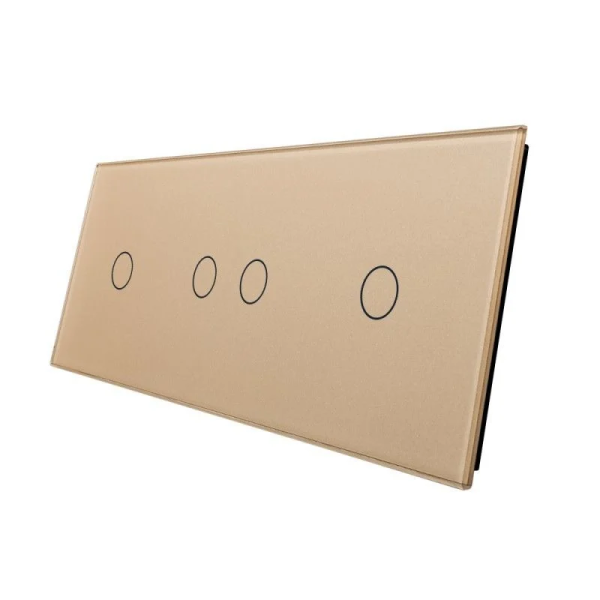 Panou intrerupator simplu+ dublu + simplu cu touch LIVOLO din sticla