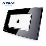 Priza cu mufa pentru microfon Livolo cu rama din sticla – standard italian