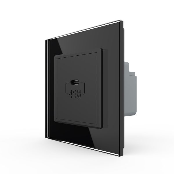 Priza USB Tip C Livolo cu Rama din Sticla
