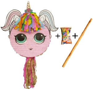 Pinata cu bat si confetti Fetita Unicorn, PinaStar