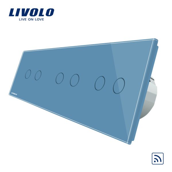 Intrerupator dublu+dublu+dublu cu touch Wireless Livolo din sticla