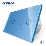 Intrerupator dublu + dublu cu touch Wireless Livolo din sticla