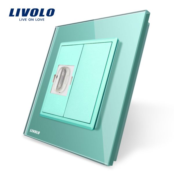 Priza simpla HDMI Livolo cu rama din sticla