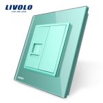 Priza simpla Telefon Livolo cu rama din sticla