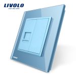 Priza simpla Telefon Livolo cu rama din sticla
