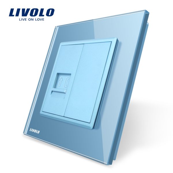 Priza simpla Telefon Livolo cu rama din sticla