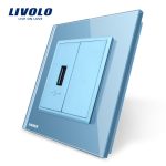 Priza USB Livolo cu rama din sticla