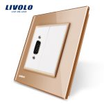 Priza cu mufa VGA tata 15 pini Livolo cu rama din sticla