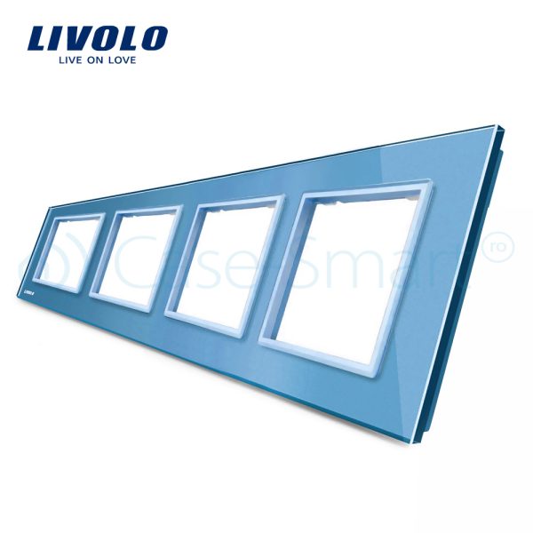 Rama priza cvadrupla Livolo din sticla