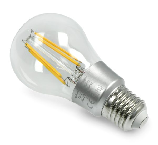 Bec inteligent Shelly Vintage A60, Dimmer, Wi-Fi, Control aplicatie, E27, 7W, 750 LM