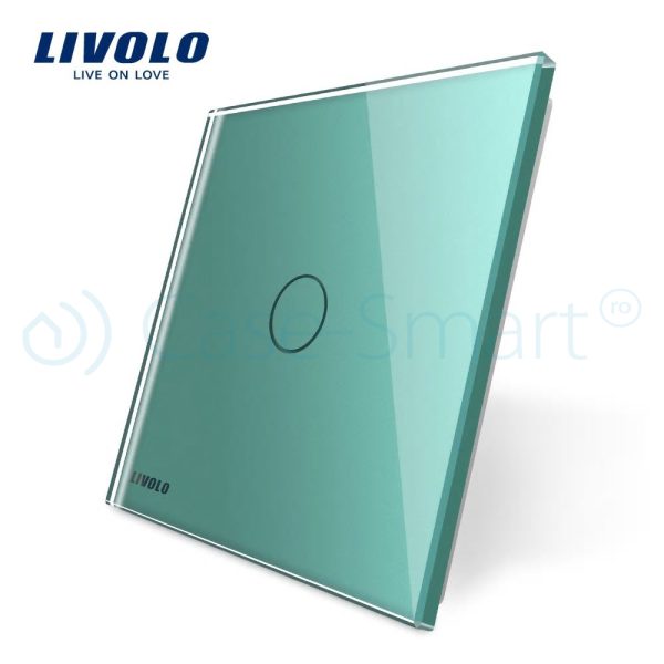 Panou intrerupator simplu cu touch Livolo din sticla