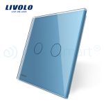 Panou intrerupator dublu cu touch Livolo din sticla