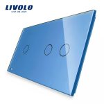 Panou intrerupator simplu+dublu cu touch Livolo din sticla