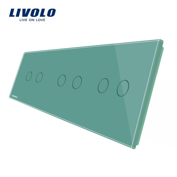 Panou intrerupator dublu+dublu+dublu cu touch Livolo din sticla