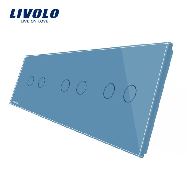 Panou intrerupator dublu+dublu+dublu cu touch Livolo din sticla
