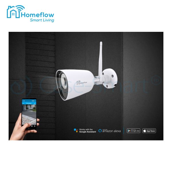 Camera de supraveghere wireless Homeflow C-6003, Exterior, Detectie miscare, Night Vision, Control de pe telefonul mobil – Resigilat