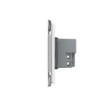 Intrerupator cvadruplu cap scara / cap cruce wireless cu touch Livolo cu rama din sticla, standard Italian – Serie noua