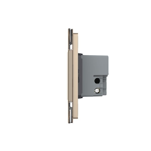 Intrerupator cvadruplu cu touch Livolo cu rama din sticla, standard Italian – Serie noua