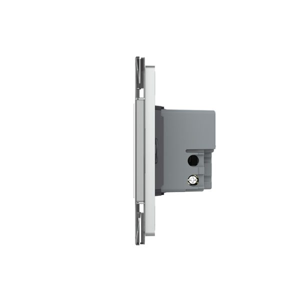 Intrerupator cvadruplu wireless cu touch Livolo cu rama din sticla, standard Italian – Serie noua