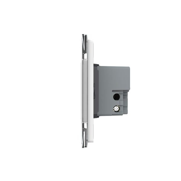 Intrerupator cvadruplu cu touch Livolo cu rama din sticla, protocol ZigBee, standard Italian – Serie noua