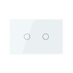 Intrerupator dublu cap scara / cap cruce cu touch Livolo din sticla, standard Italian, protocol ZigBee – Serie noua