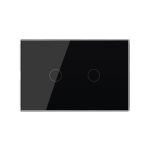Intrerupator dublu cap scara / cap cruce cu touch Livolo din sticla, standard Italian, protocol ZigBee – Serie noua