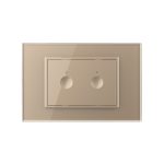 Intrerupator dublu cu touch Livolo cu rama din sticla, standard Italian – Serie noua