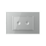 Intrerupator dublu cu touch Livolo cu rama din sticla, standard Italian – Serie noua